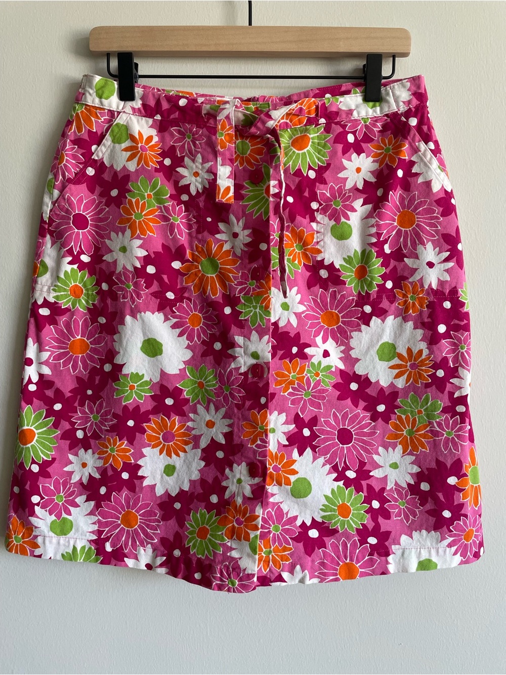 Vintage 90s retro flower bright pink skort kidcore girly feminine summer 12